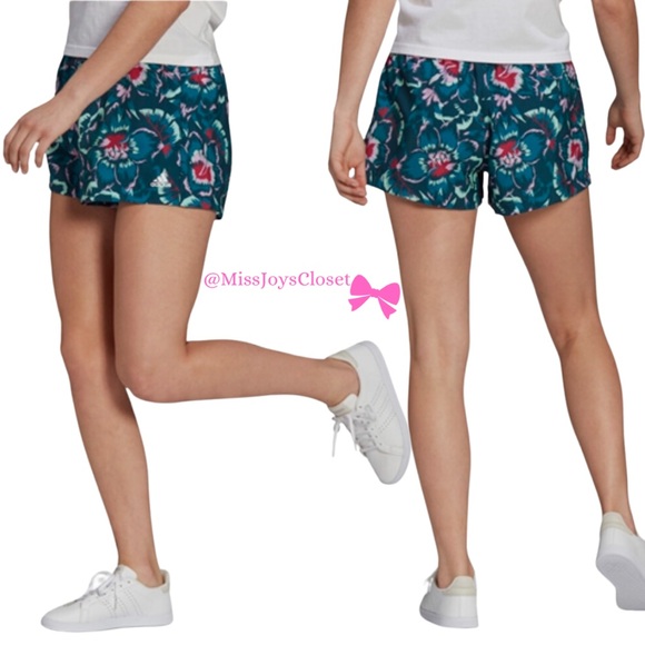 FARM RIO X ADIDAS - BR Floral Tie Dye Wildteal Shorts - Picture 3 of 3